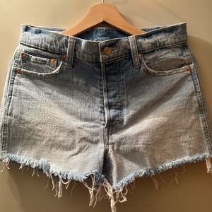 GAP Blue Jean Shorts with Distressed Hem